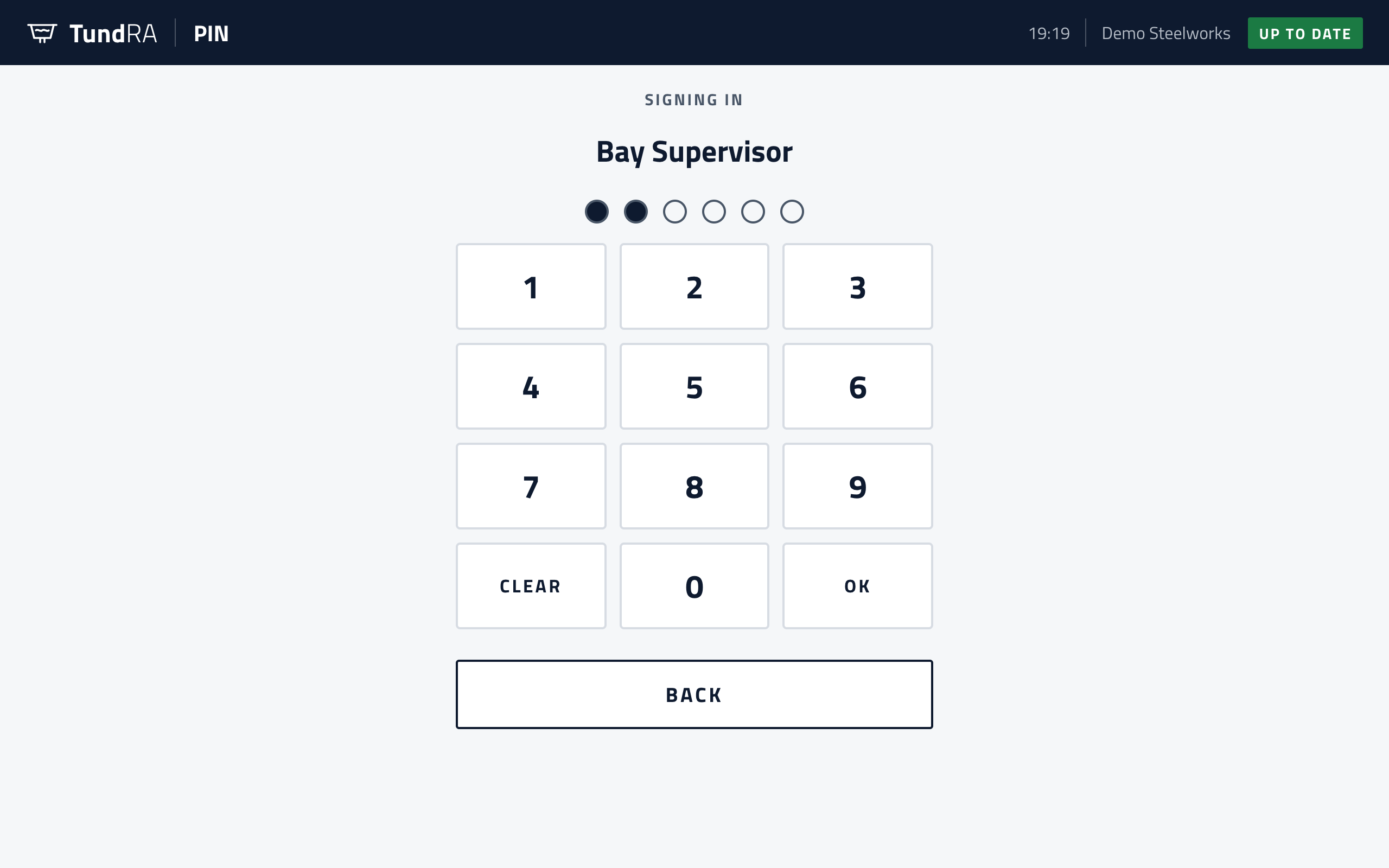 PIN keypad